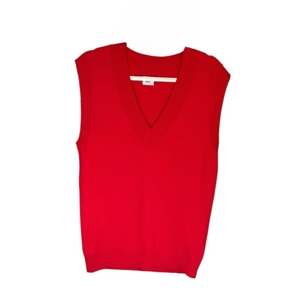 Sunday Best Red V Neck Tunic Vest S